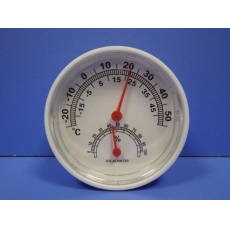 Термометр+влагомер на блистере 6,3 см металл, платсик